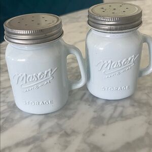 Adorable mini Mason salt & pepper shakers